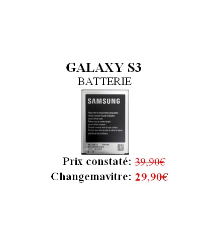 Reparation vitre Batterie Samsung Galaxy S3