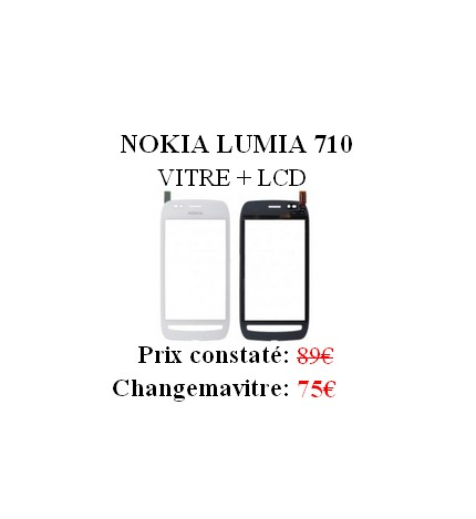 Reparation Vitre + LCD Nokia Lumia 710